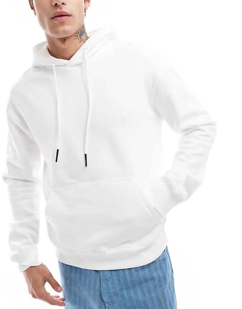 

Базовая толстовка с капюшоном белого цвета Bershka