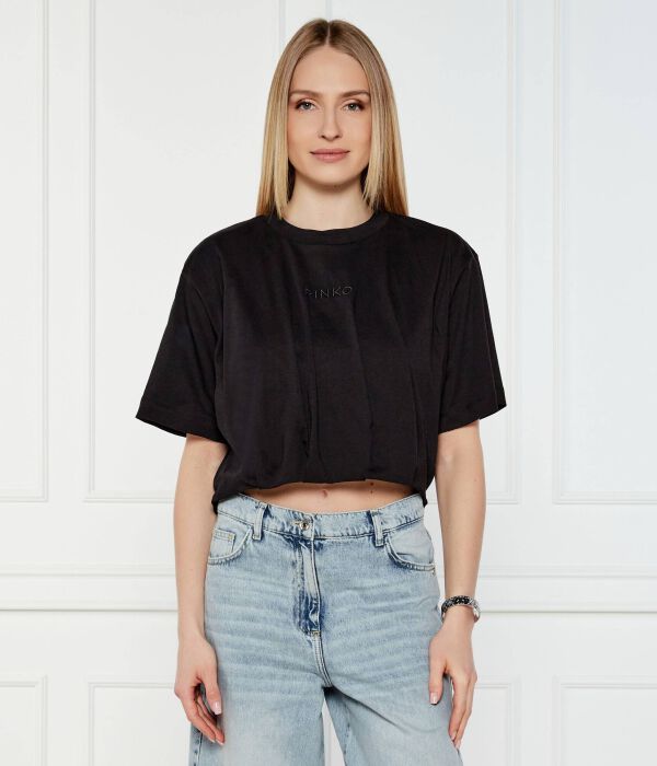 

Футболка в торроне Cropped fit Pinko, черный