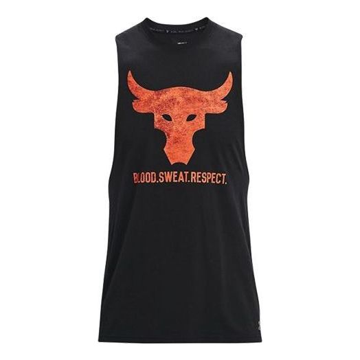 

Спортивный топ Under Armour Project Rock Brahma Bull Tank Top 'Black Orange' 1361721-001, черный