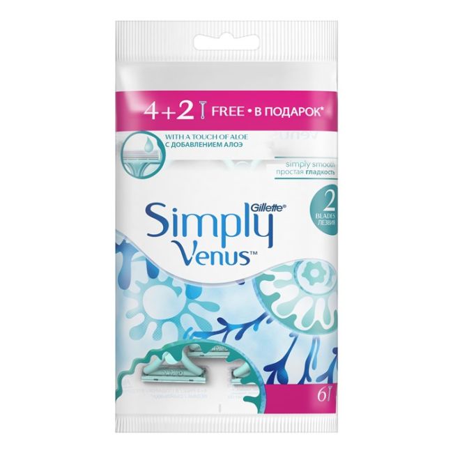 

Одноразовые бритвы Simply Venus (4 + 2 шт.) Gillette