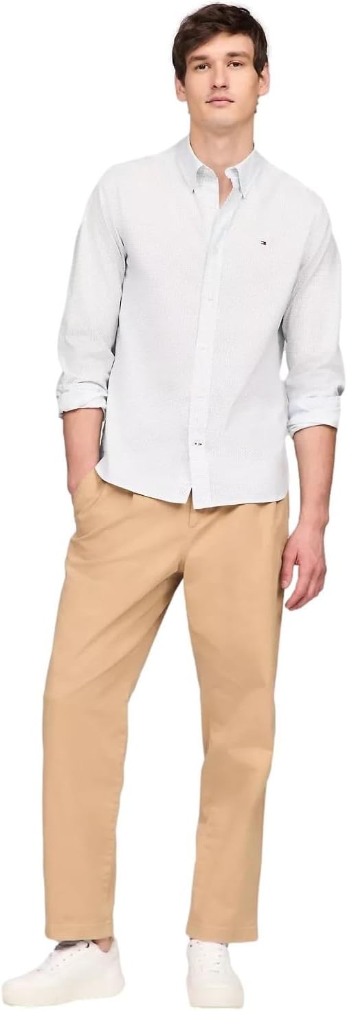 Рубашка Tommy Hilfiger Signature Long Sleeve Casual Button Down, прохладно-голубой/принт — фото 2