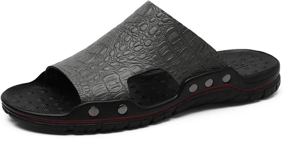 

Мужские шлепанцы MizHome с открытым носком для пляжа, босоножки для дома и улицы, повседневные тапочки на лето, серый