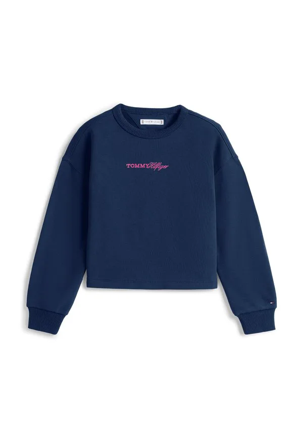 Толстовка свободного кроя из махровой ткани с блестящим логотипом Tommy Hilfiger, Dark Night Navy — фото 4