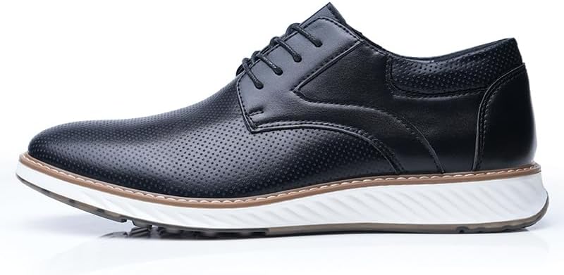 

Мужские кожаные туфли оксфорды на шнуровке с круглым носком, повседневные, легкие, для бизнеса и официальных мероприятий, дерби, кроссовки Igzbibg, черный