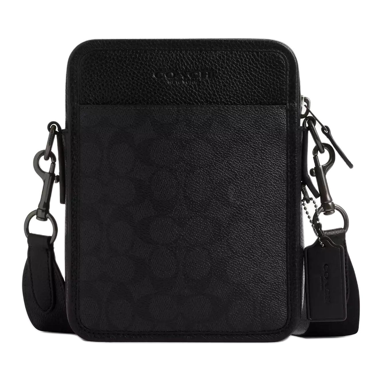 

COACH Сумка через плечо Sullivan Coated Canvas, сумка через плечо, маленькая, мужская, антрацитово-черного цвета