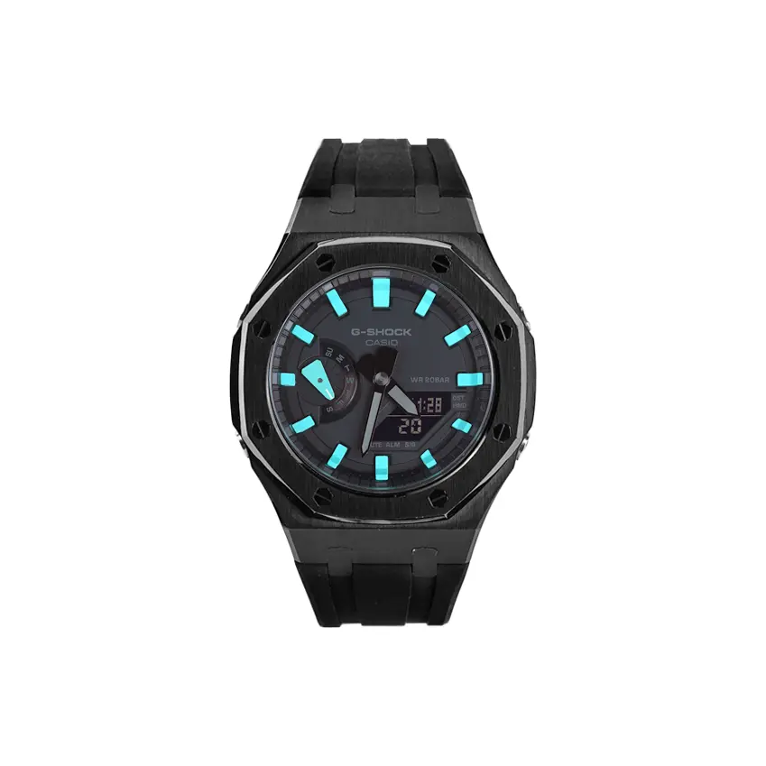 

CASIO Часы Unisex Liquid Crystal/Analog Dual Display Series 48.5mm Black Watch, Polar Orchid Black Warrior