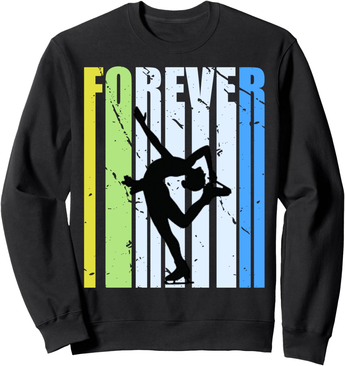 

Ретро-толстовка Forever Ice Skates в винтажном стиле с эффектом потертости, для болельщиков разных сезонов Lush Ice Skating, черный