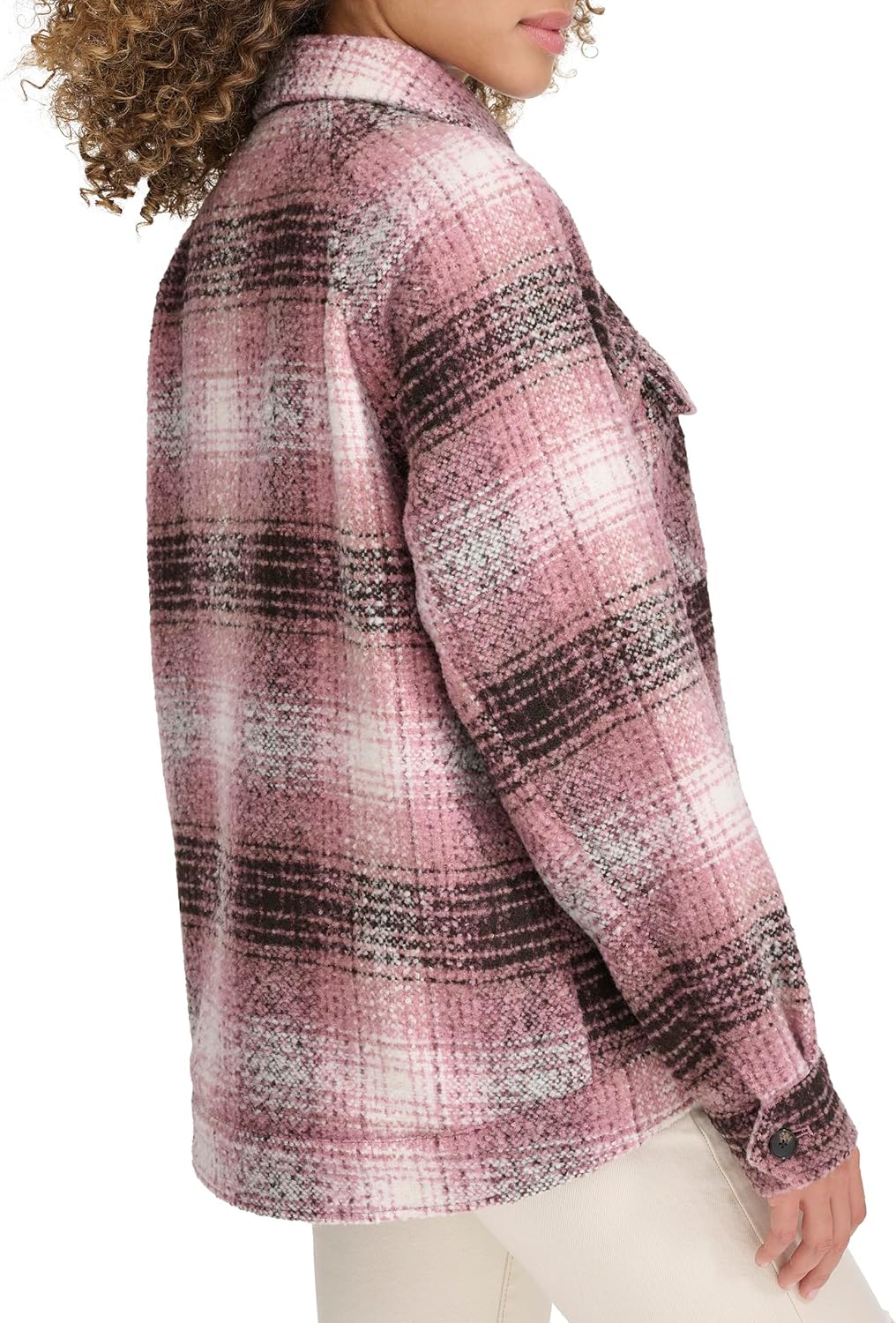 Женская куртка-рубашка Zoe Relaxed Wool Plaid Shirt Jacket Levi's, Porcelain Rose Plaid — фото 3
