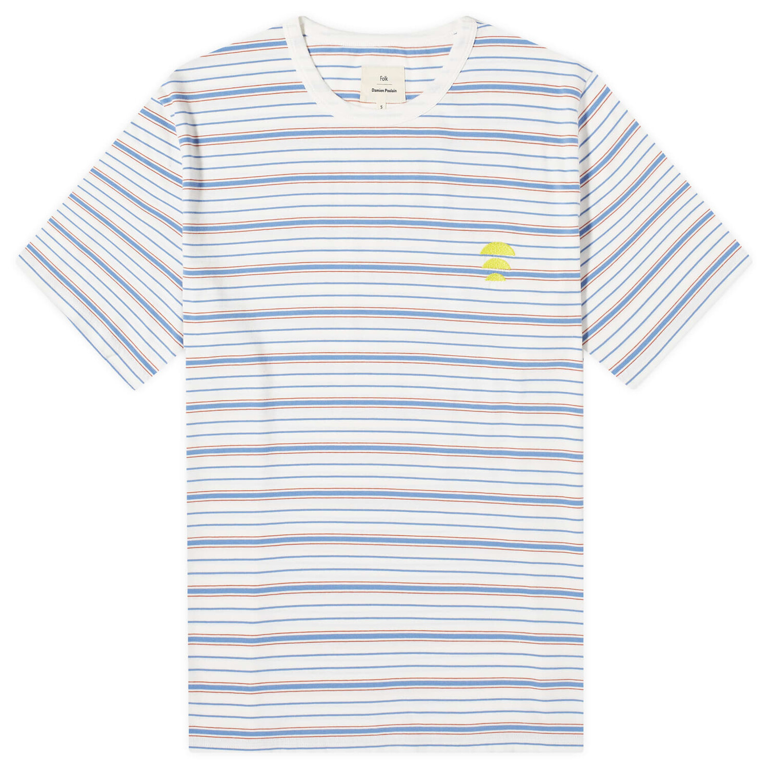 

Футболка Folk Damien Poulain Multistripe T-Shirt, цвет Off White Sun Dp