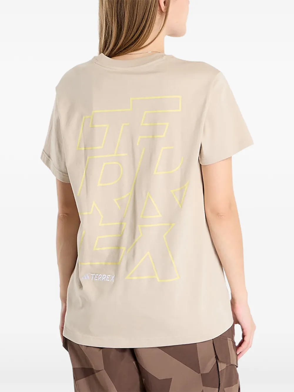 Футболка Terrex Signature с принтом Adidas, бежевый — фото 4