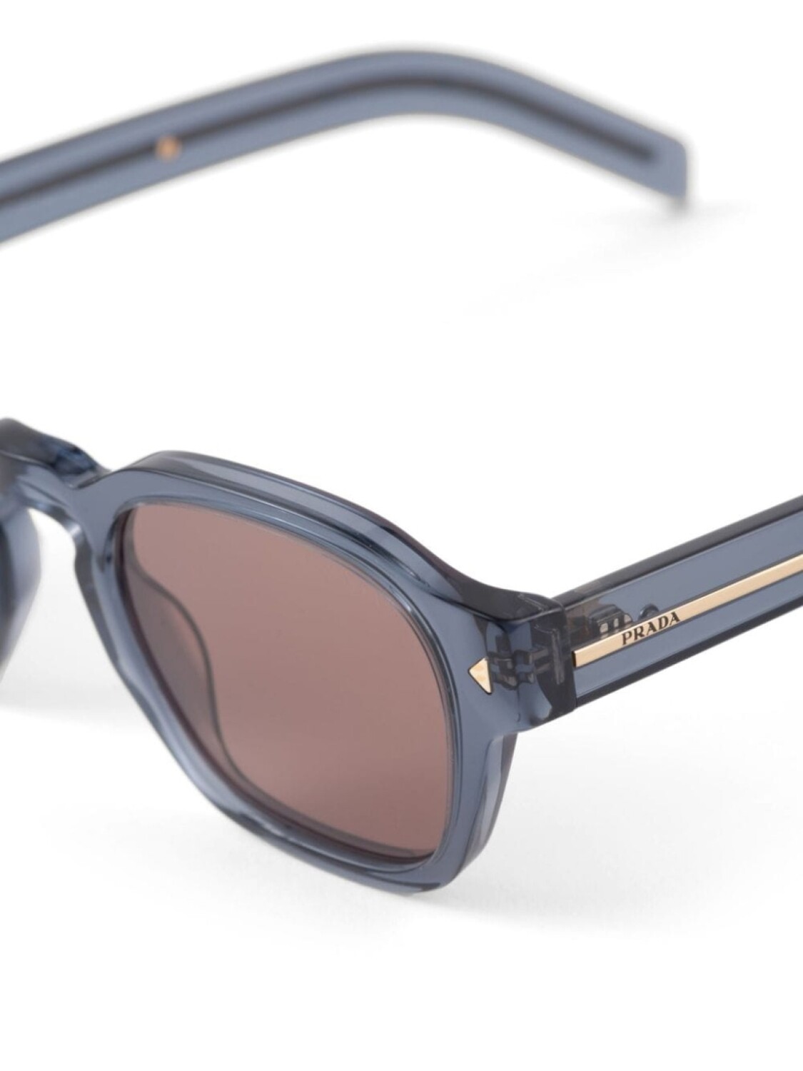 Prada Eyewear солнцезащитные очки в квадратной оправе с полосками на дужках и логотипом, синий — фото 4