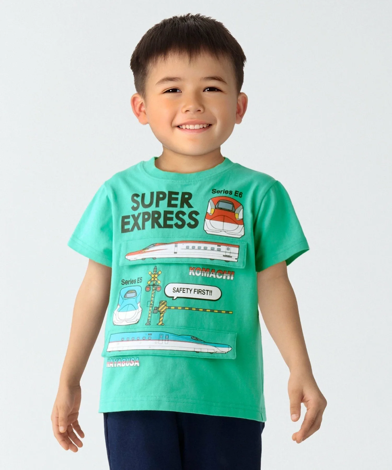 Цвета кораблей: 80~130 см / Футболка JR Shinkansen◇ SHIPS Colors, Light green