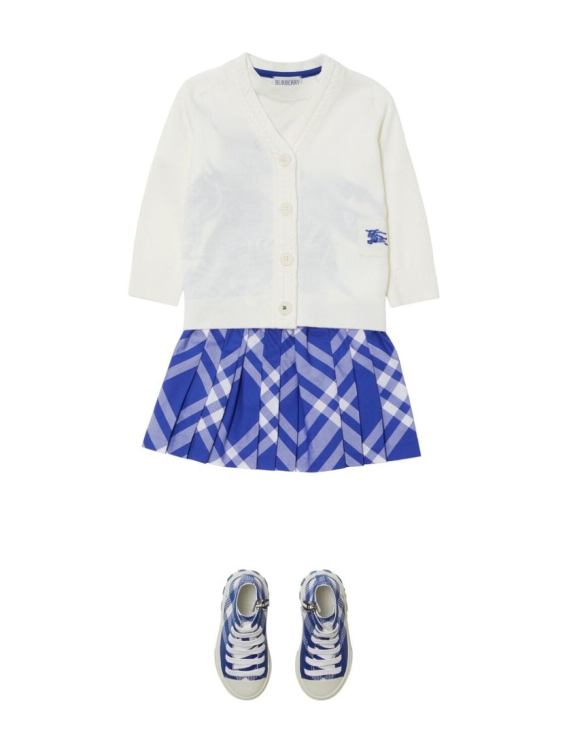 Burberry Kids кардиган с V-образным вырезом и вышитым логотипом, белый — фото 3
