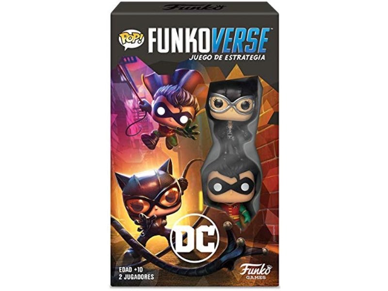 

Funko Games Funkoverse — DC — 101, 2 упаковки — испанская версия — Женщина-кошка и Робин — 3 дюйма, 7,6 см Inna marka