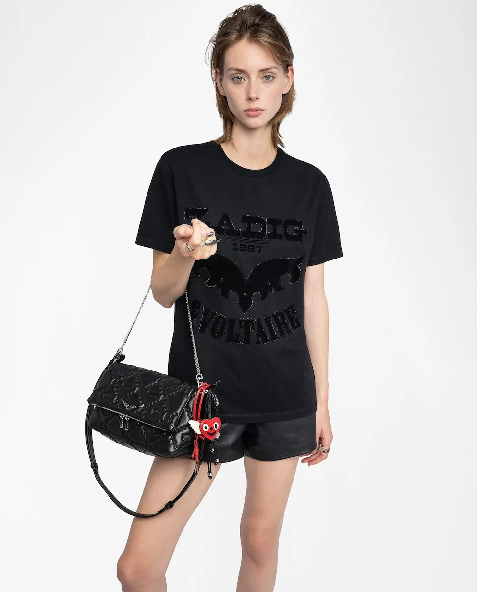 

Женская короткая футболка Edwin из хлопка Zadig & Voltaire, черный