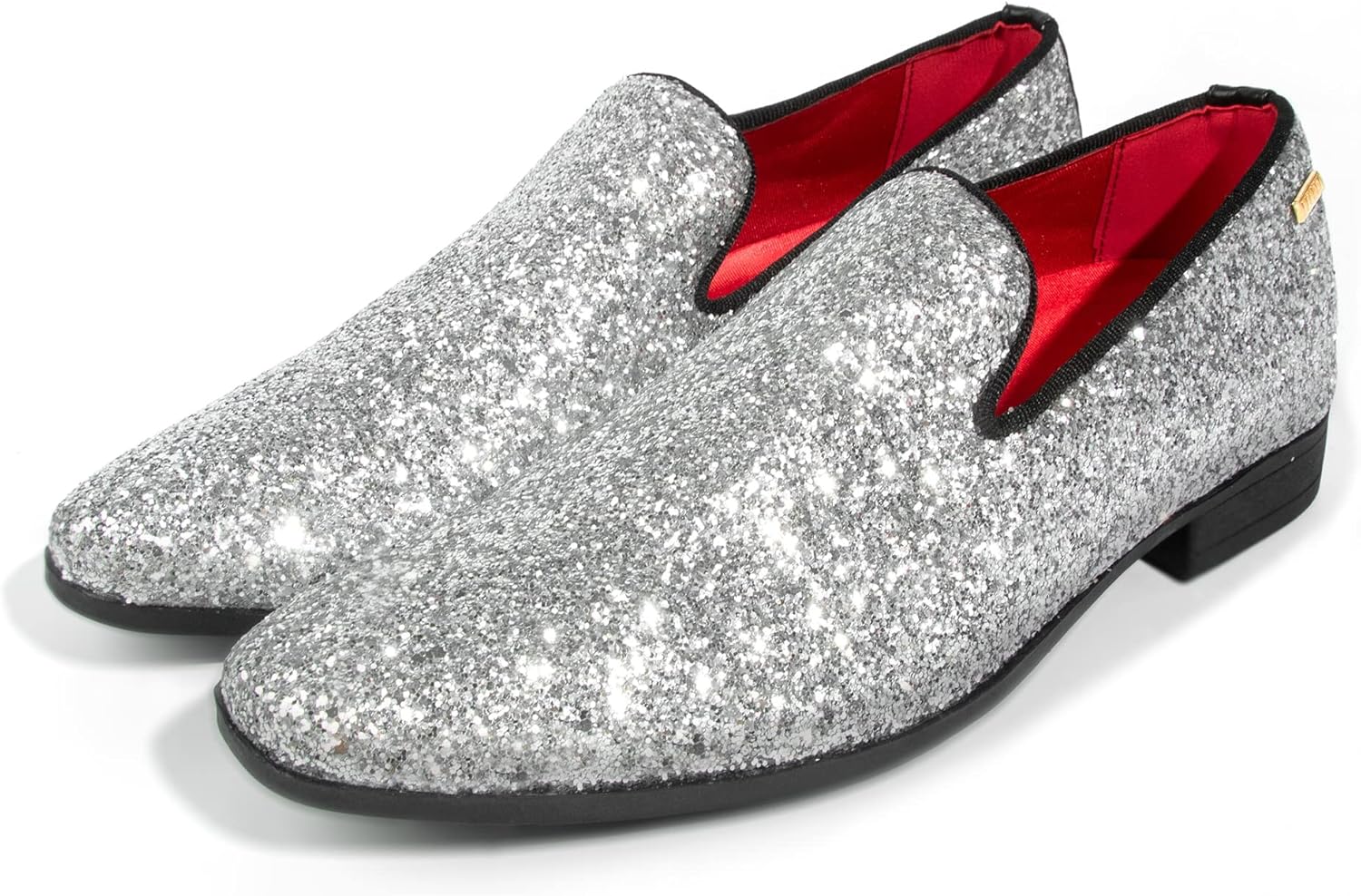 Мужские лоферы UUBARIS для костюма и смокинга, обувь без шнурков, Glitter Silver — фото 4