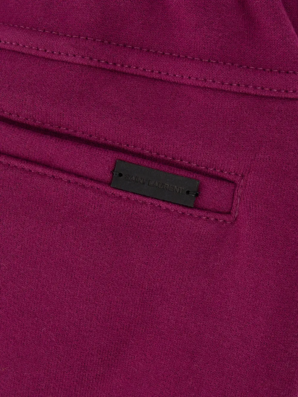 Хлопковые спортивные брюки с вышитым логотипом Saint Laurent, фиолетовый — фото 3