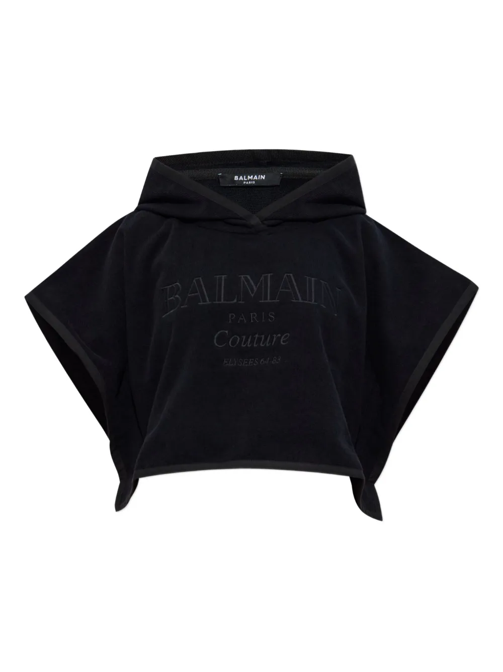 

Пончо с капюшоном BALMAIN, черный