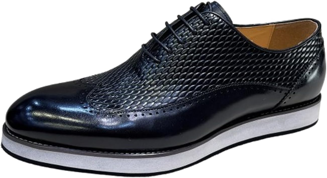 

Мужские туфли Santimon Wingtip Oxford, Тисненая кожа с легкой амортизирующей подошвой, Обувь в стиле бизнес-кэжуал для офиса и свадьбы, черный