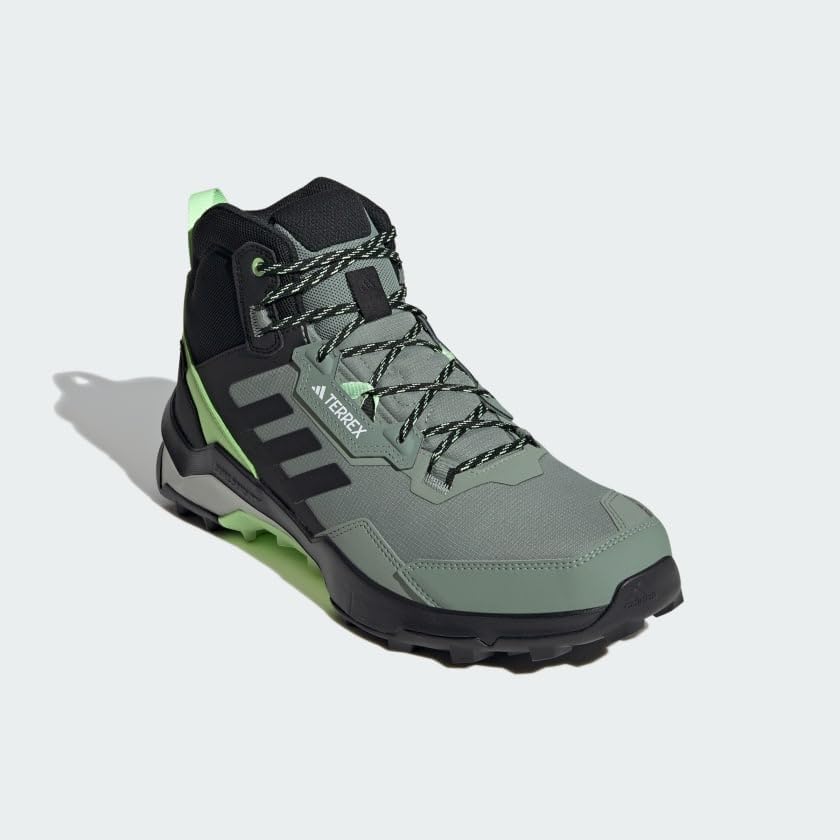 Мужские походные ботинки adidas Terrex Ax4 Mid с Gore-Tex, черный/зеленый — фото 4