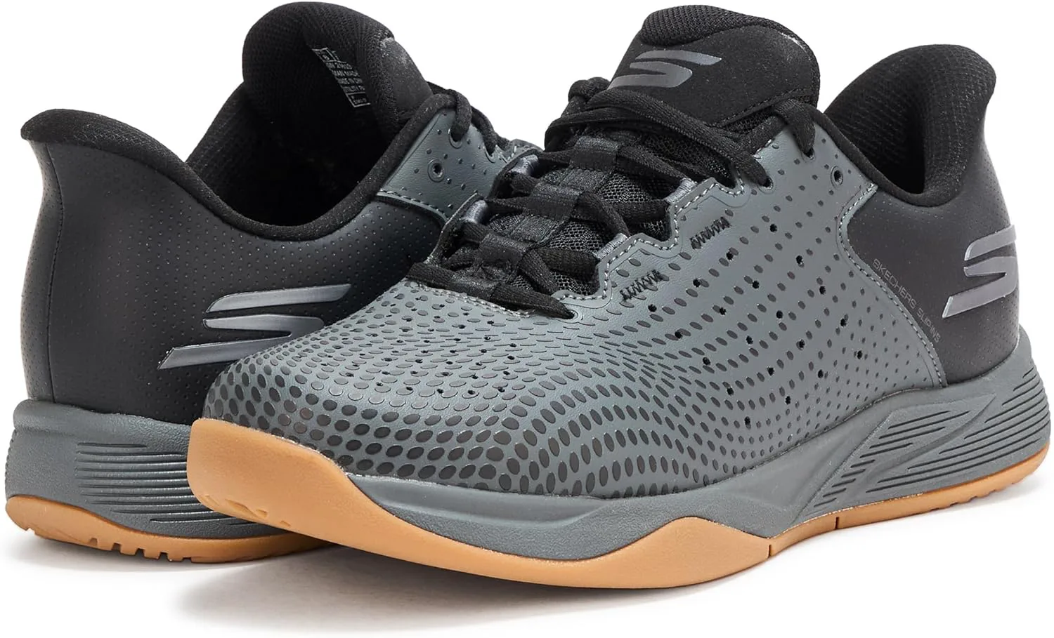 Мужские кроссовки Skechers Viper Court Reload с легким надеванием без рук, черный — фото 3