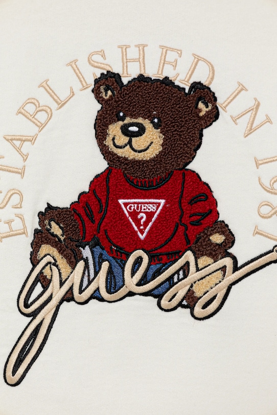Детская хлопковая толстовка Guess, бежевый — фото 3