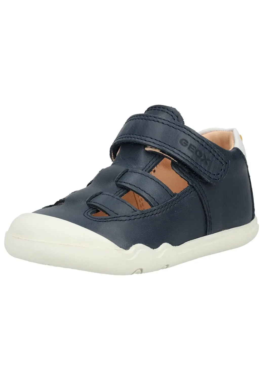 Сандалии с кожаным верхом, Geox, navy/weiß