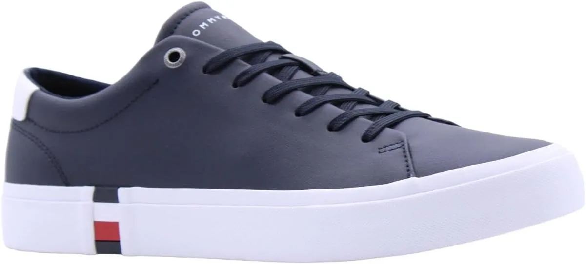 Мужские кроссовки Tommy Hilfiger Corporate Leather Detail Vulcanised Trainers Fm0fm04589 с вулканизированной подошвой и кожаными деталями, голубой — фото 2