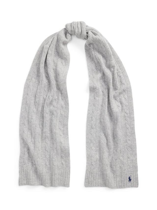 

Шарф-палантин из кашемировой шерсти с косой вязкой Ralph Lauren, Grey