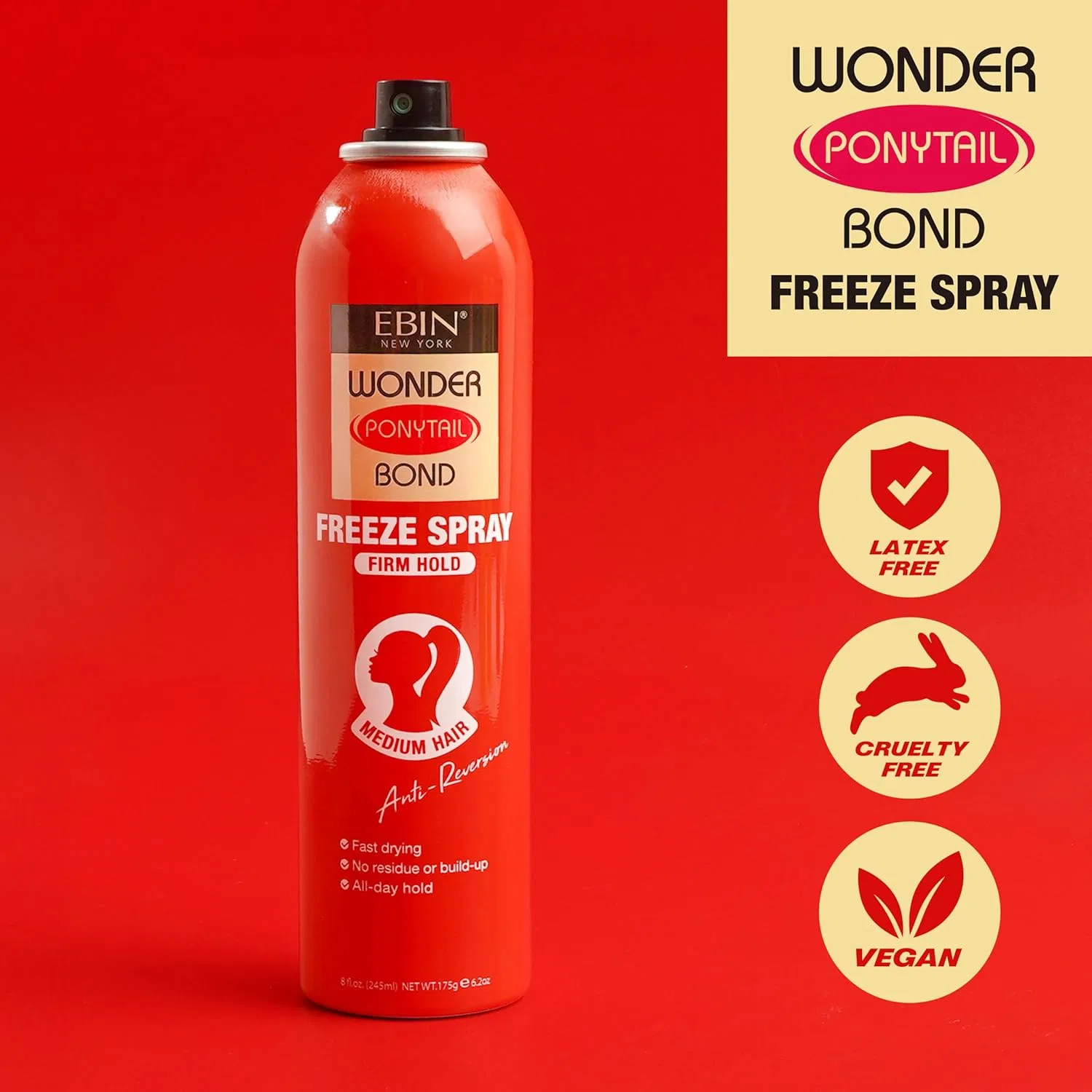 Спрей для фиксации прически Wonder Ponytail Bond Freeze Spray от EBIN NEW YORK Ebin New York, Firm Hold - Medium Hair — фото 2