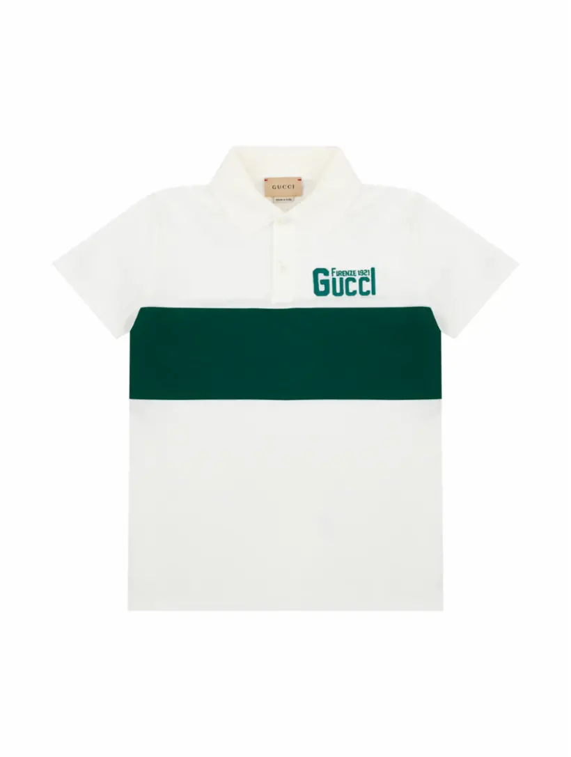 

Хлопковое поло с логотипом Gucci, белый