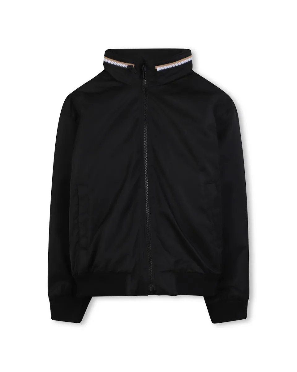 

Детская куртка с скрытой молнией и застежкой-молнией BOSS Kidswear, черный
