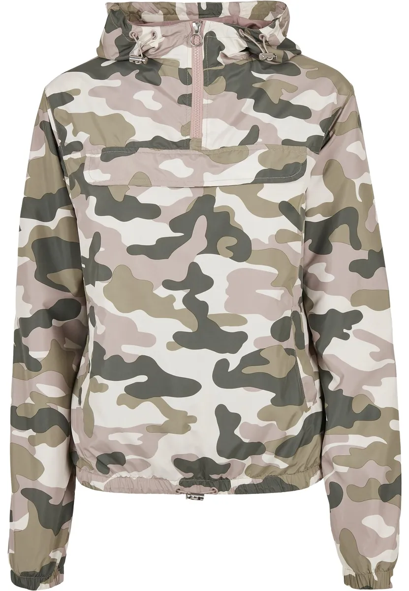 

Ветровка URBAN CLASSICS "Женская женская камуфляжная куртка Urban Classics Pullover" (1 шт.), с капюшоном, цвет Duskrosecamo