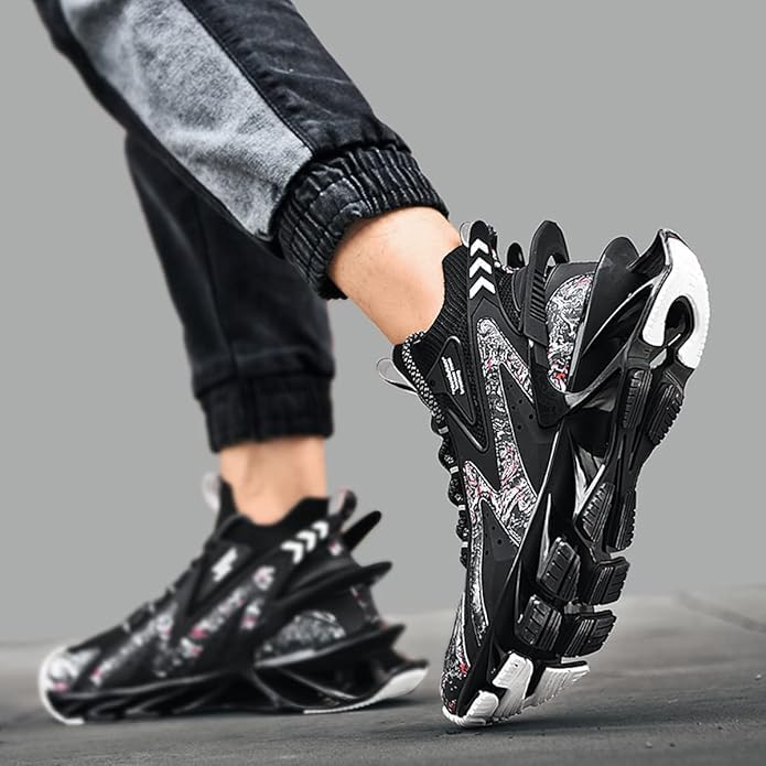 Мужские кроссовки Men Blade, модные спортивные беговые кроссовки для мужчин, дышащие, для ходьбы, легкие Biuhfn, черный — фото 3