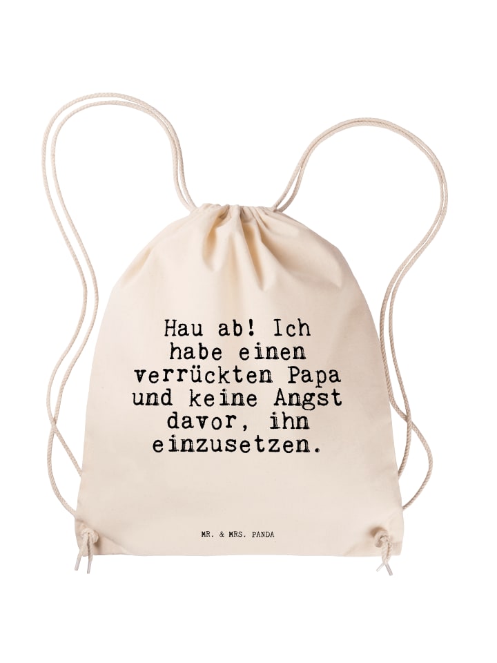 

Mr. & Mrs. Panda Сумка-шоппер "Убирайся! У меня есть..." с надписью кремового цвета