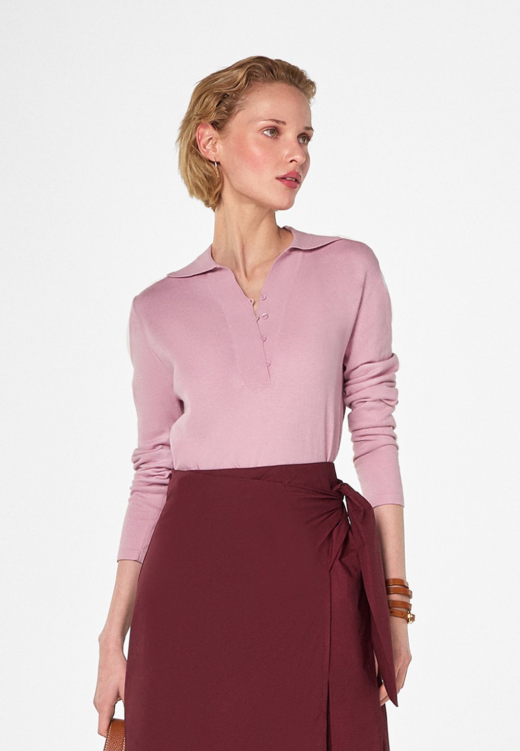 

Рубашка поло Long sleeved top Rodier, цвет Bois De Rose