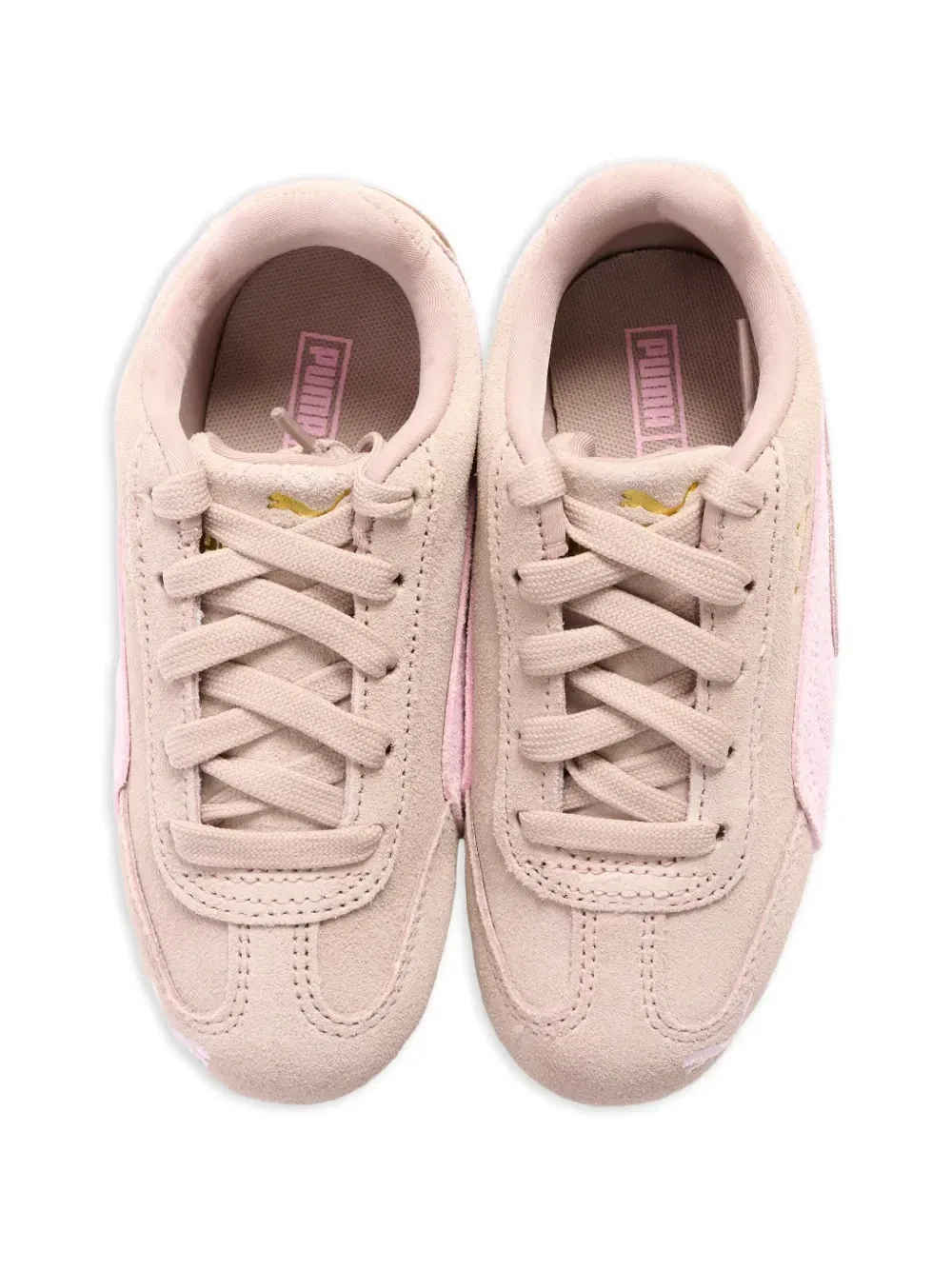 Низкие кроссовки с боковыми полосками Puma Kids, бежевый — фото 4