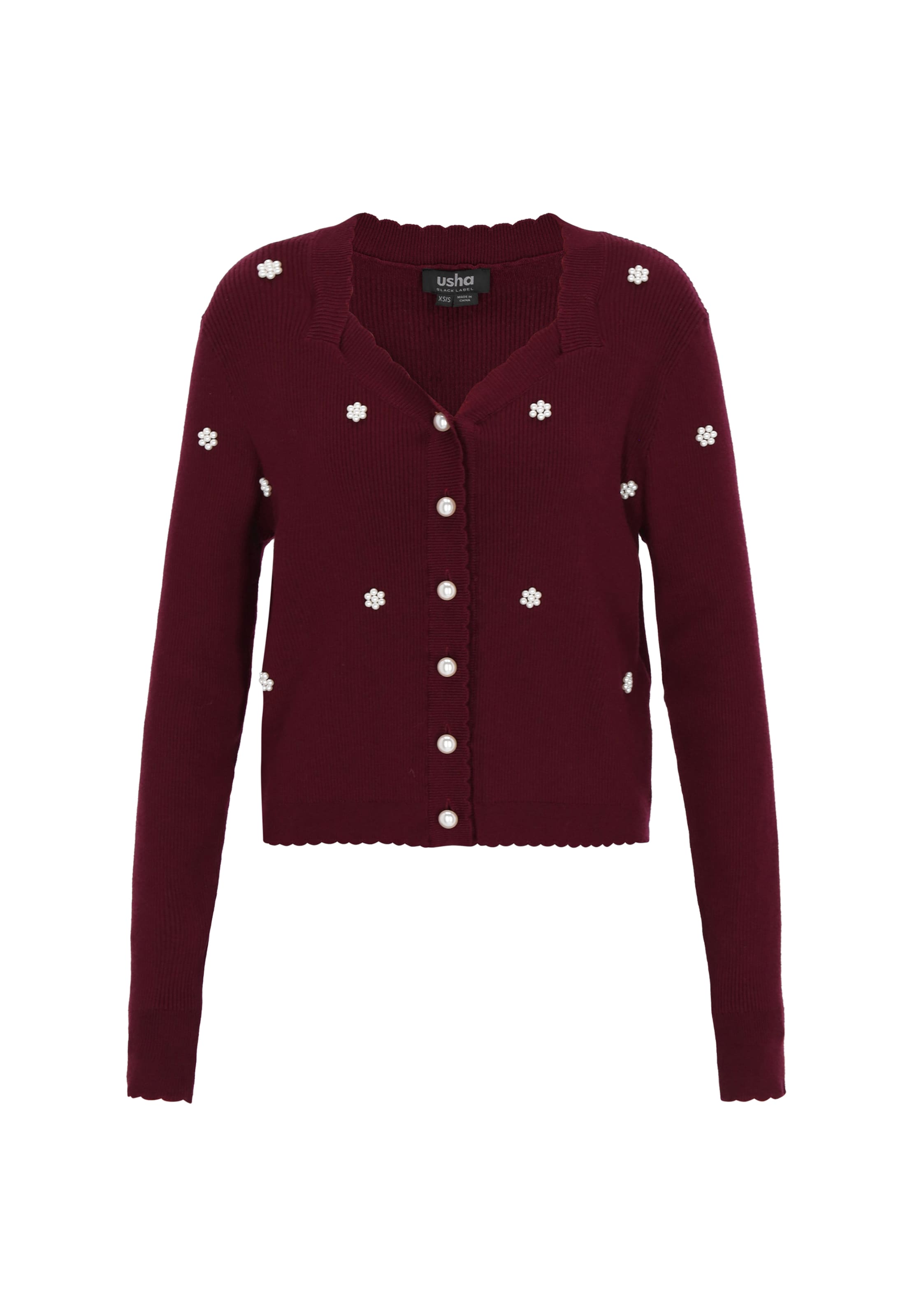 

Usha BLACK LABEL Вязаный кардиган красного цвета
