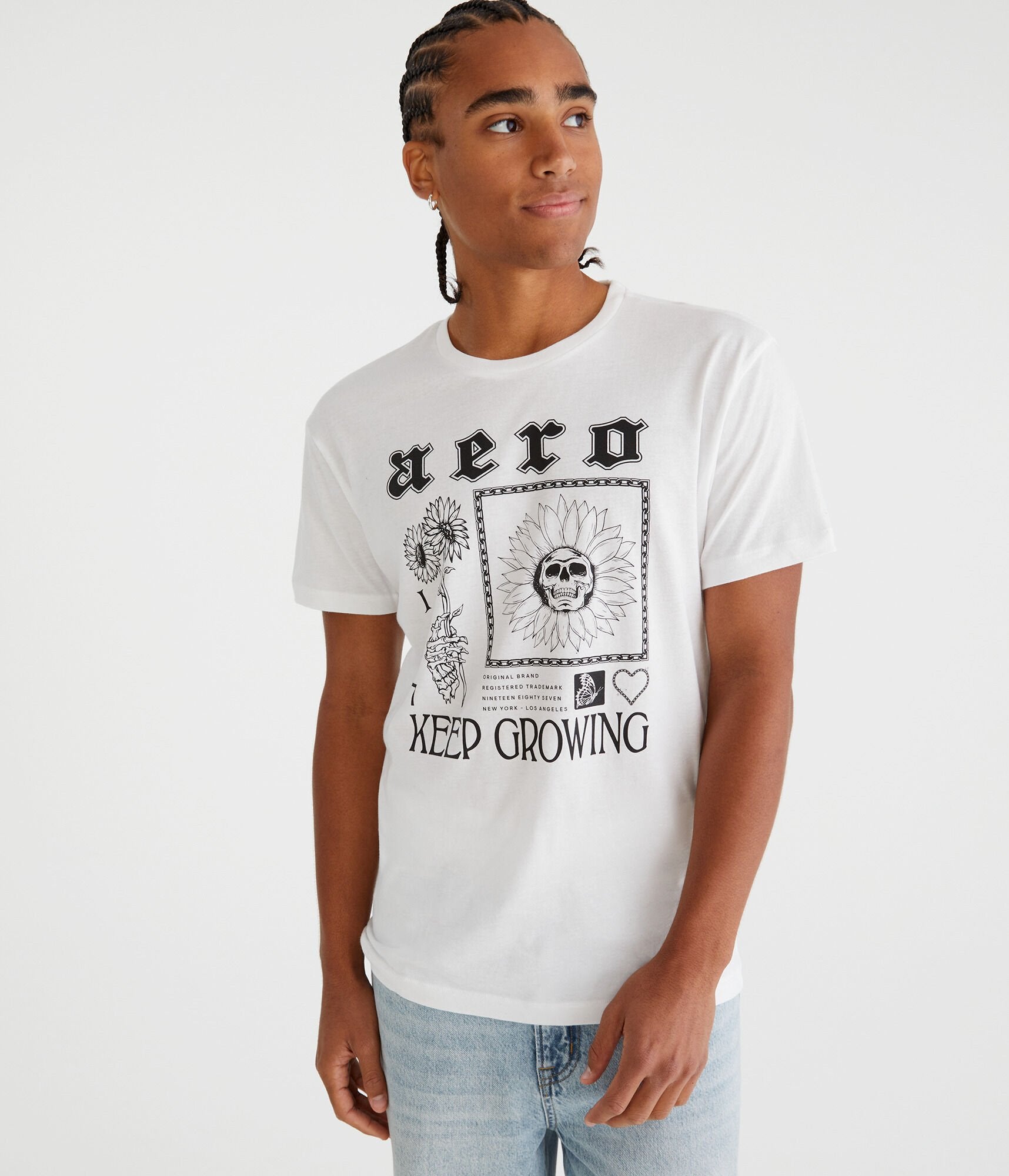 

Футболка Aeropostale 1987 с рисунком Keep Grow, цвет bleach