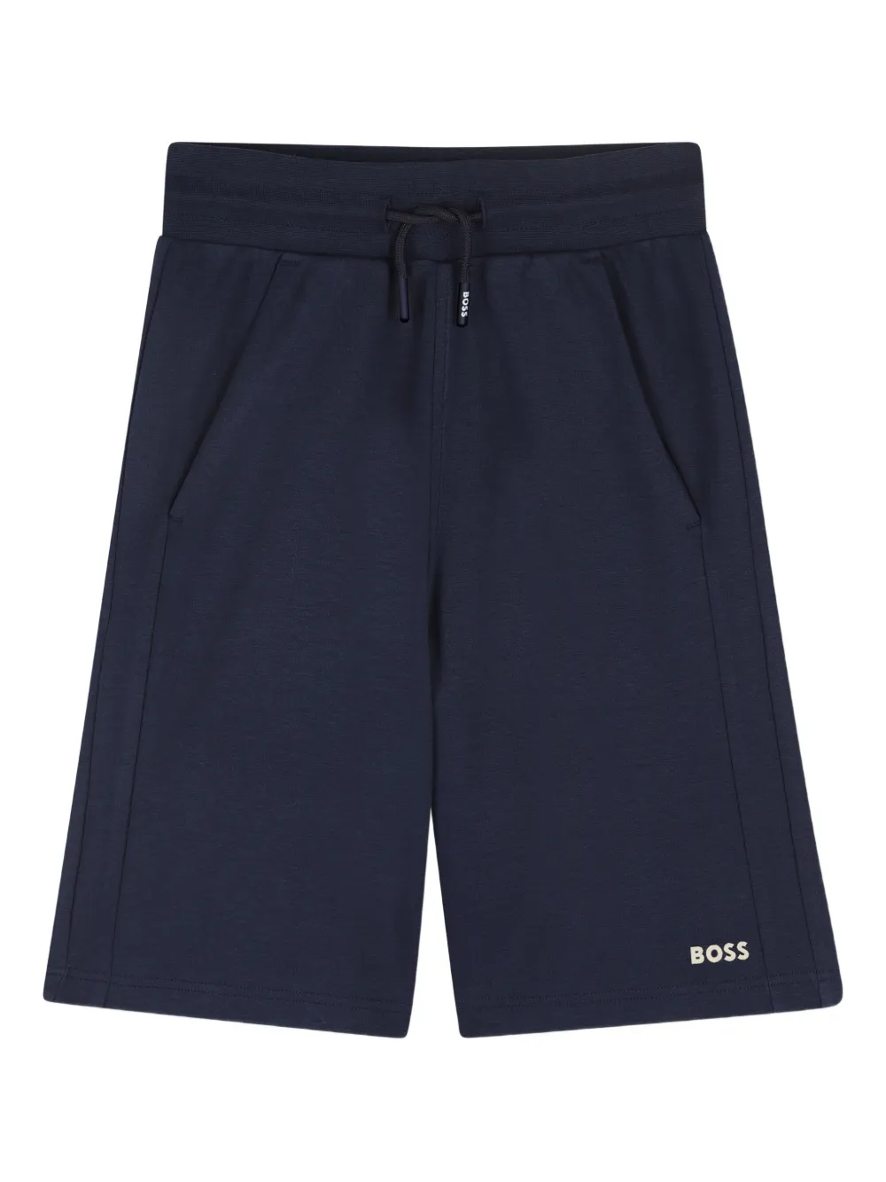 Комплект из топа и шортов с логотипом BOSS Kidswear, бежевый — фото 4