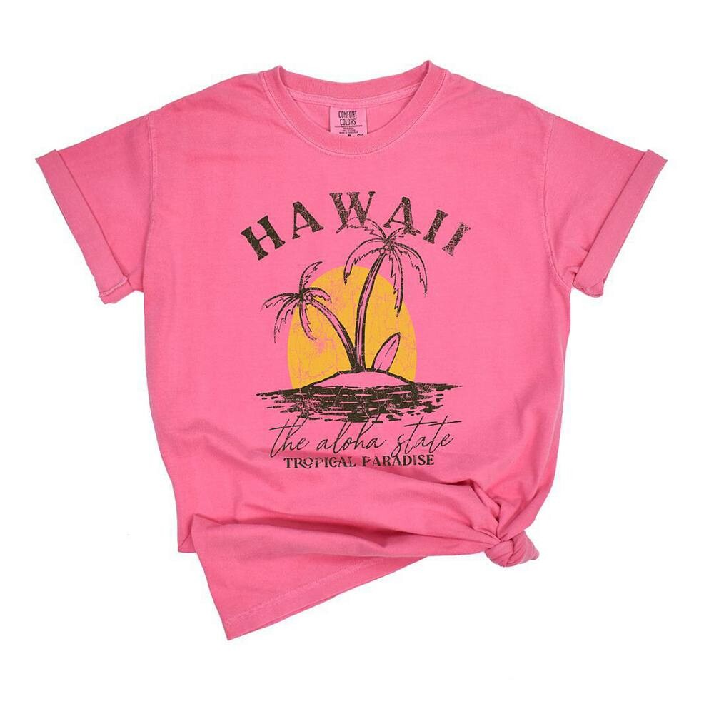 

Футболки Hawaii Tropical Paradise, окрашенные в готовую одежду Simply Sage Market, цвет Crunchberry