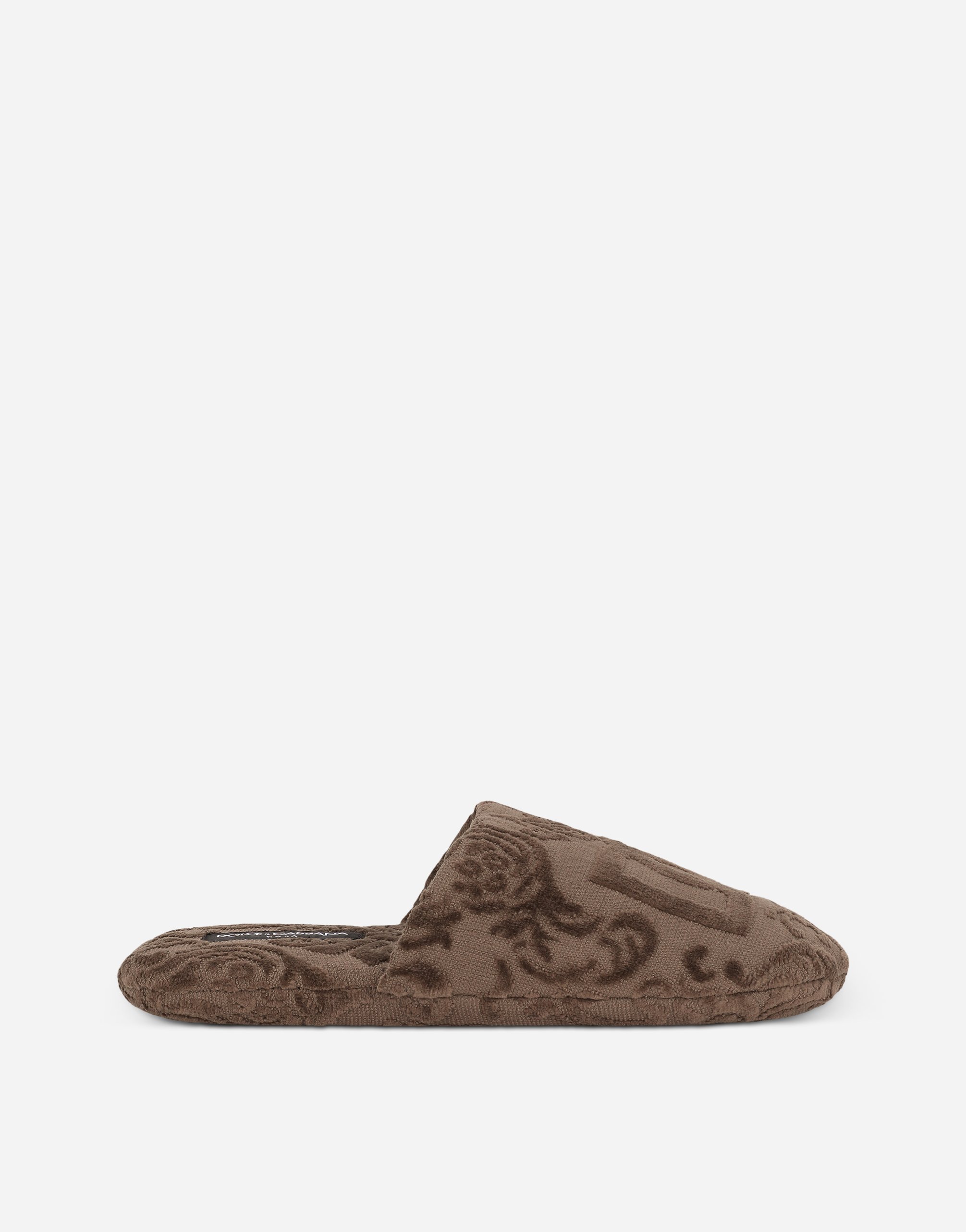 Тапочки из жаккардовой махровой хлопковой ткани Dolce & Gabbana, мультиколор