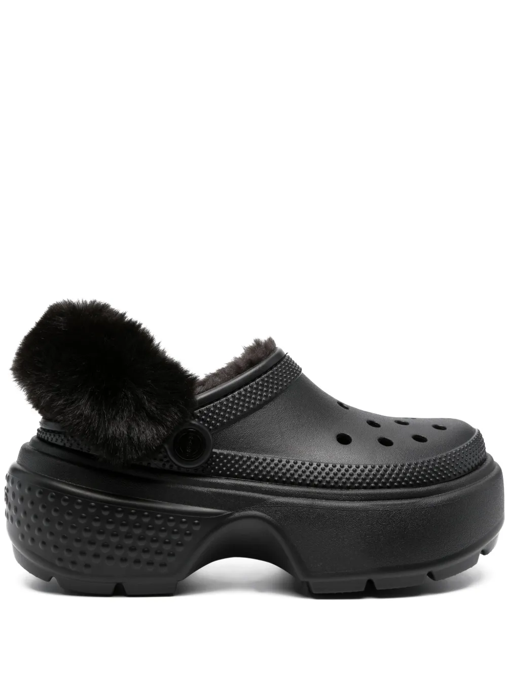 

Клоги Stomp с подкладкой из искусственного меха Crocs, черный