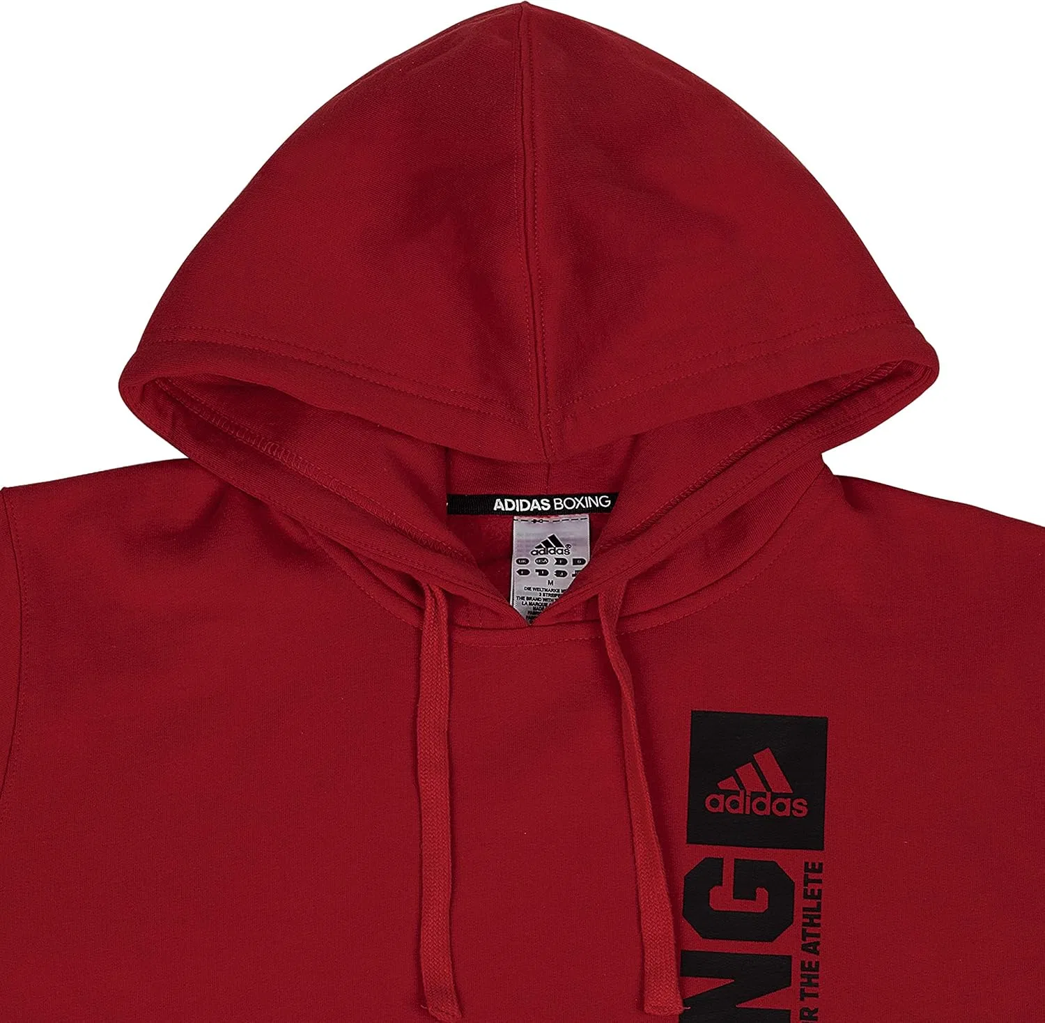 Толстовка с капюшоном без рукавов, боксерская, adidas, красный/черный — фото 3