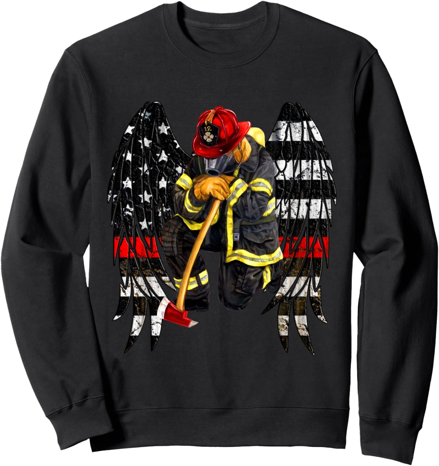 

Толстовка с надписью «Мужество пожарного, честь, крылья, коленопреклонение, топор» Bravery Honor Courage Firefighter Heroes, черный