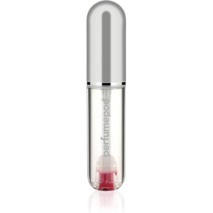 

[T] Распылитель для парфюмерии Travalo Pod Pure Perfume System Genie-S, заправляемая система для путешествий, одобренный TSA, многоразовый и герметичный, легко заправляемый, с легким прозрачным корпусом и яркой цветной крышкой, серебристый, 0,17...