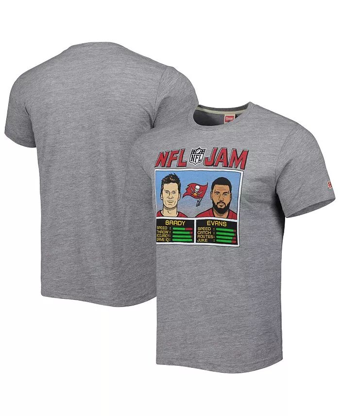 

Мужская футболка Tom Brady и Mike Evans Heather Gray Tampa Bay Buccaneers NFL Jam Tri-Blend Homage