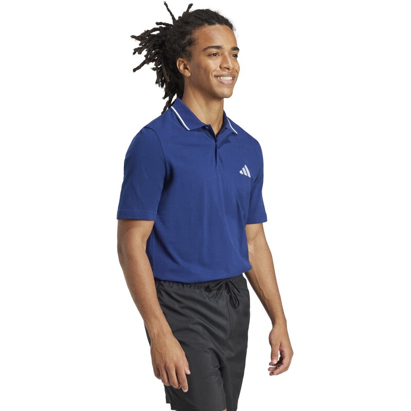 Polo Essentials из пике с маленьким логотипом Adidas, мультиколор — фото 4