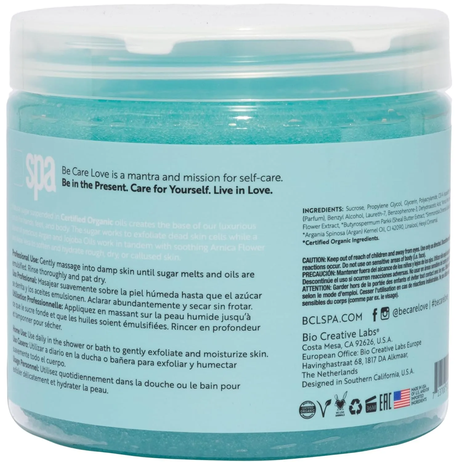 BCL Spa Critical Repair Sugar Scrub - Профессиональный отшелушивающий скраб для тела для сухой, огрубевшей кожи и мозолей с арникой и алоэ - Уход за собой для женщин и мужчин, Сделано в США, 450 мл 453.60 г (1 шт.), Olive — фото 2