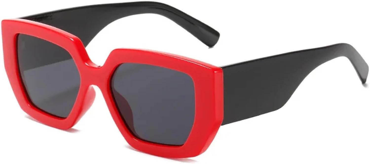 

Солнцезащитные очки в стиле стимпанк для женщин и мужчин, разноцветные, в стиле панк, большие модные солнцезащитные очки, защита от УФ-излучения UV400 HHZZYVY, C3red-black